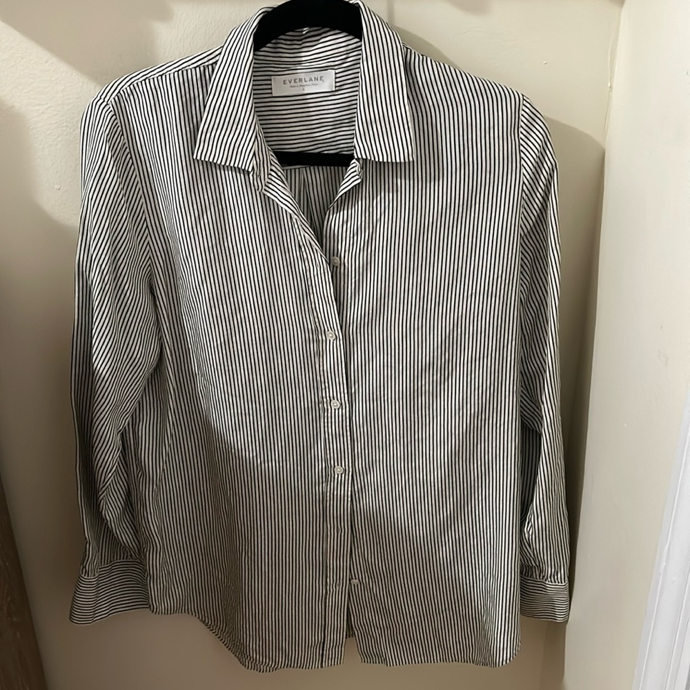 Everlane Stripy Silk Shirt